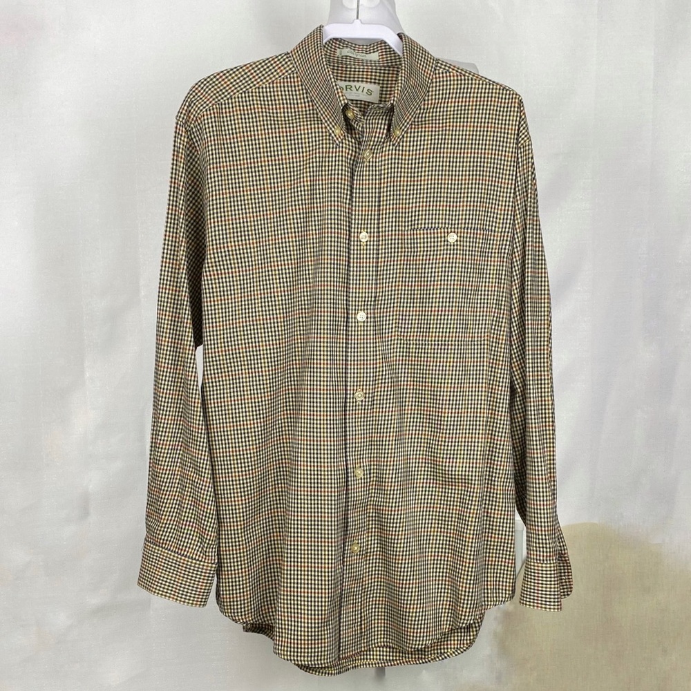 Orvis Plaid Button Down Shirt Large